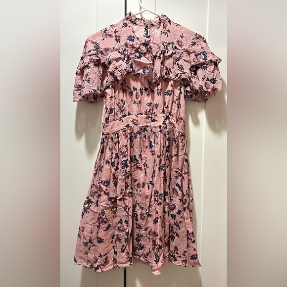 Kate Spade Floral silk ruffle prairie rose dress - Picture 2 of 7